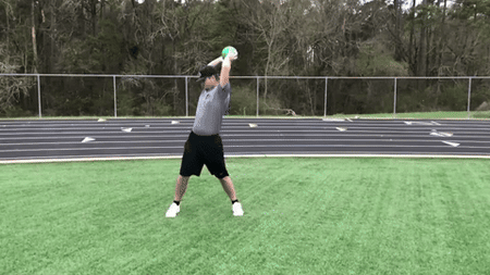 An athlete performs side-to-side slams with the 6lb Pummel Ball to improve core power to enhance athletic performance and stability. This can improve on-field play and mitigate injury risks.