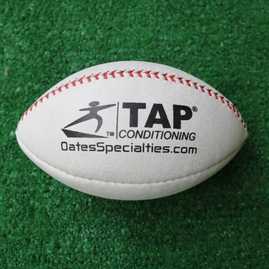 Rear close-up of Yakkeraid training ball featuring visible logo detail