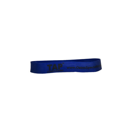 Blue Exercise Band (9" x 1") shown looped neatly on a neutral background, emphasizing its medium width and smooth surface.