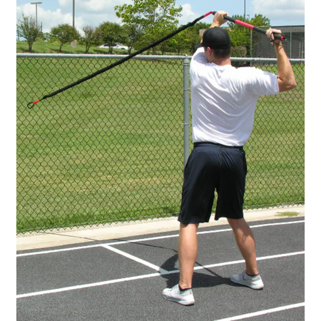 Athlete executing rear resisted rows with the KHAOS® Pivoter, engaging upper-body strength, core stability, and controlled movement during resistance training.