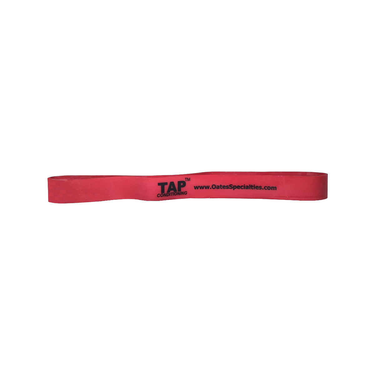 Red Exercise Band (9" x 3/4") displayed  on a flat surface, highlighting its wider profile and durable construction.