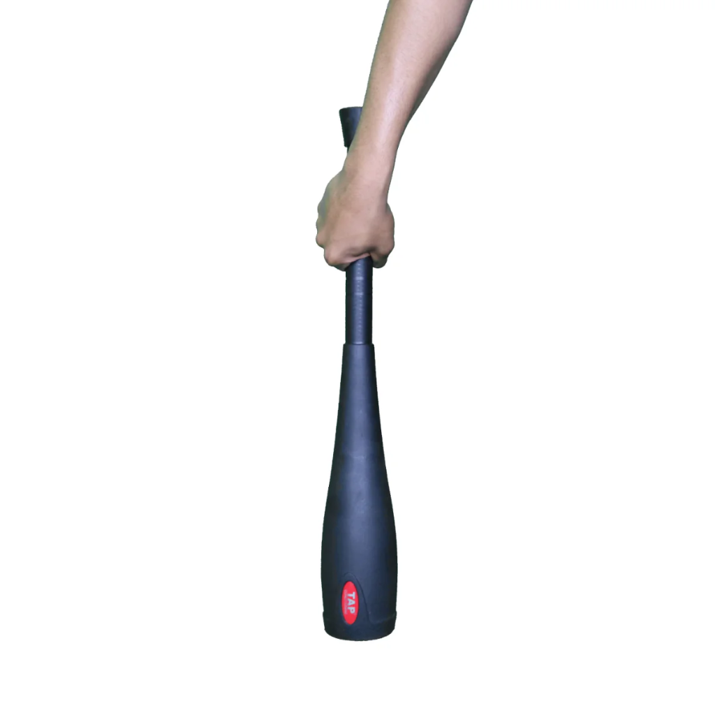 TAP Bell Club 10KG being held in one hand to display its end loaded design.