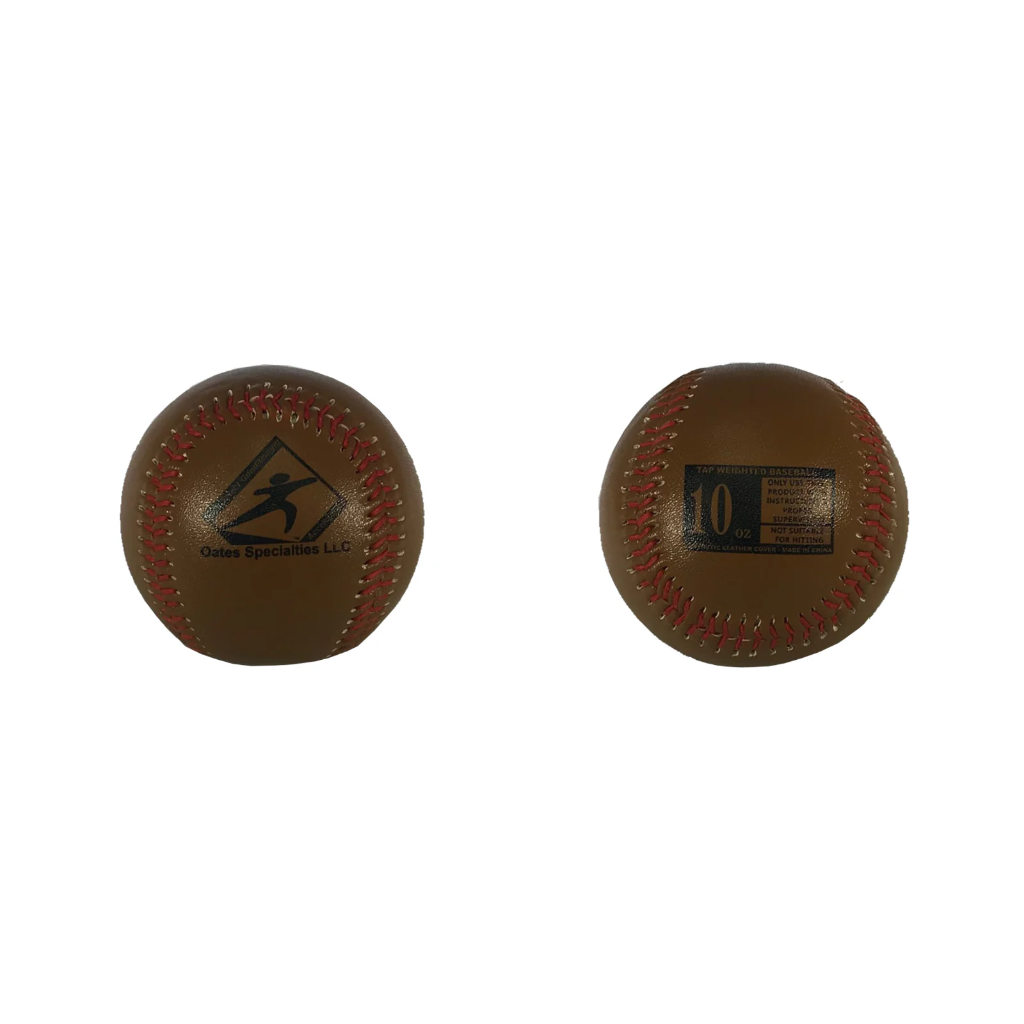 Weighted Baseball 10oz front and rear view