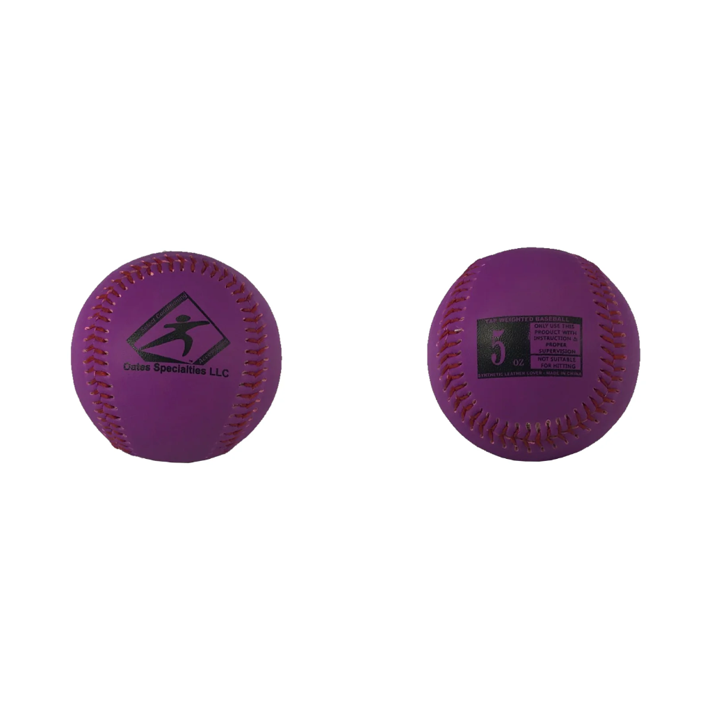Weighted Baseball 5oz front and rear view