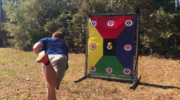 Athlete throwing into K Target