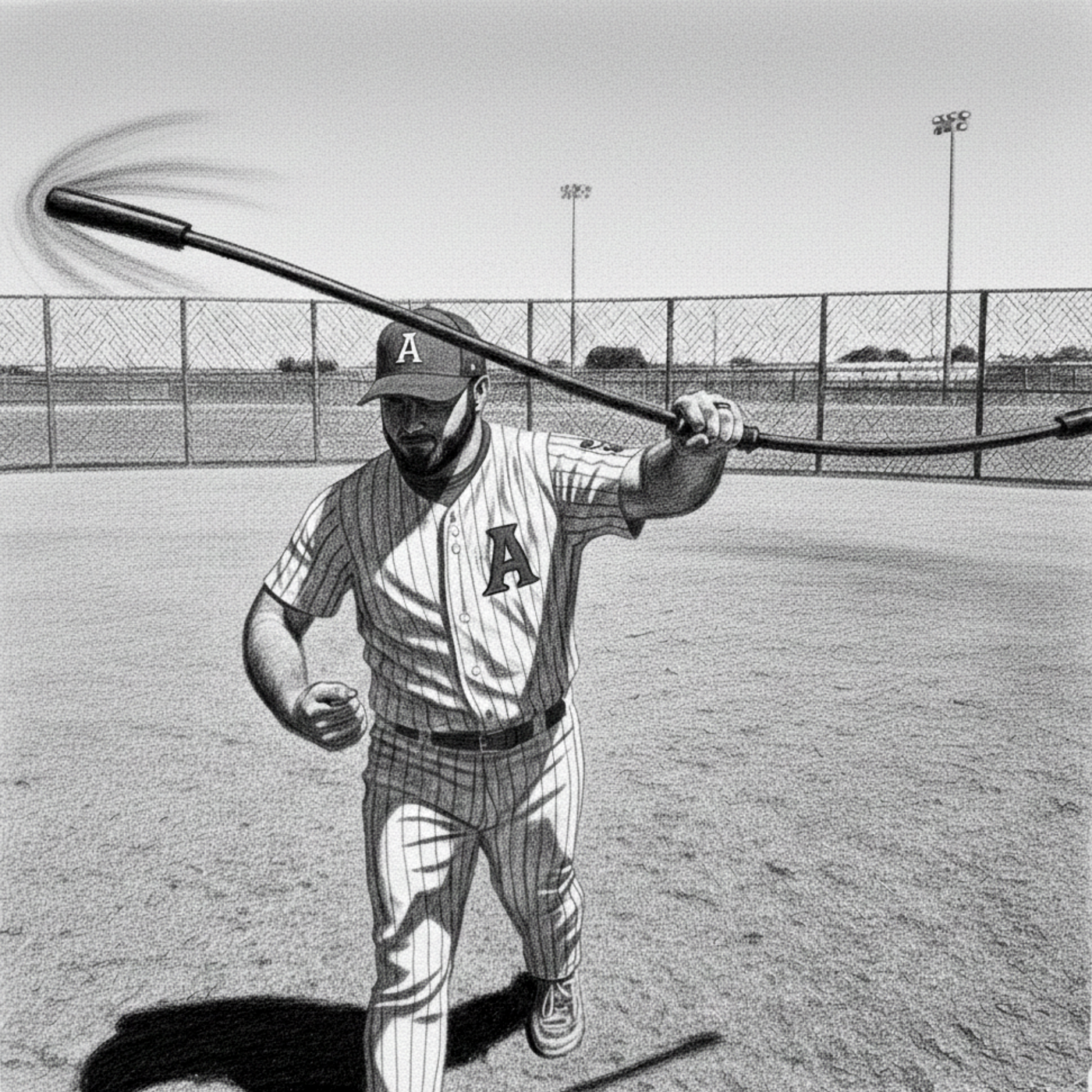 Athlete using Shoulder Tube to display oscillatory movement pattern for warming-up and cooling down shoulder.