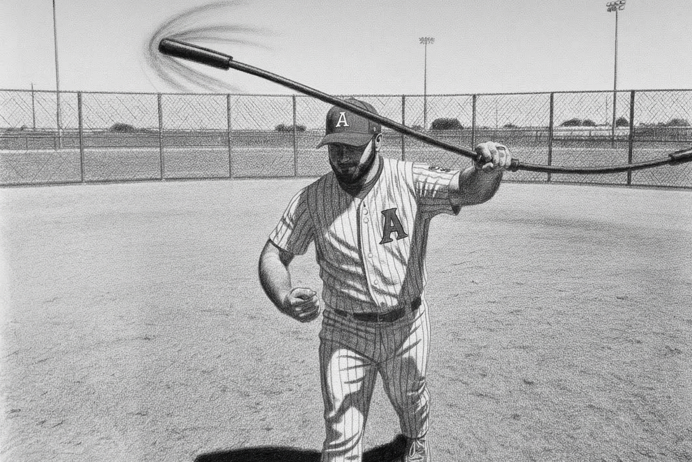 An athlete using the Shoulder Tube to dynamically warm up and stabilize the shoulder and torso.