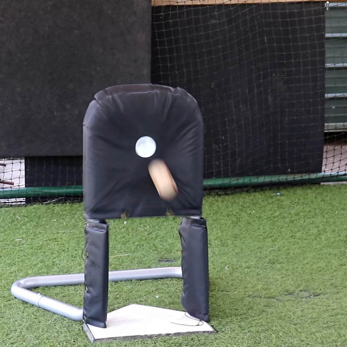 TAP® Advanced Command Trainer Target demonstrating impact absorption during baseball pitching practice