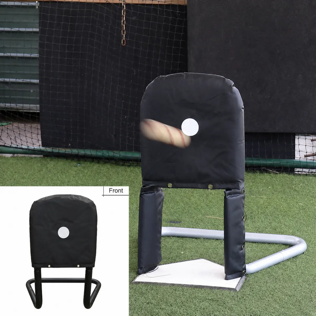 TAP® Advanced Command Trainer for Pitching Accuracy and Control — features a 17" x 17" strike zone target on a durable steel frame with vinyl padding. This elite pitching aid provides instant feedback to help improve throwing precision, enhance mechanics, and support consistent training with game-quality baseballs. 