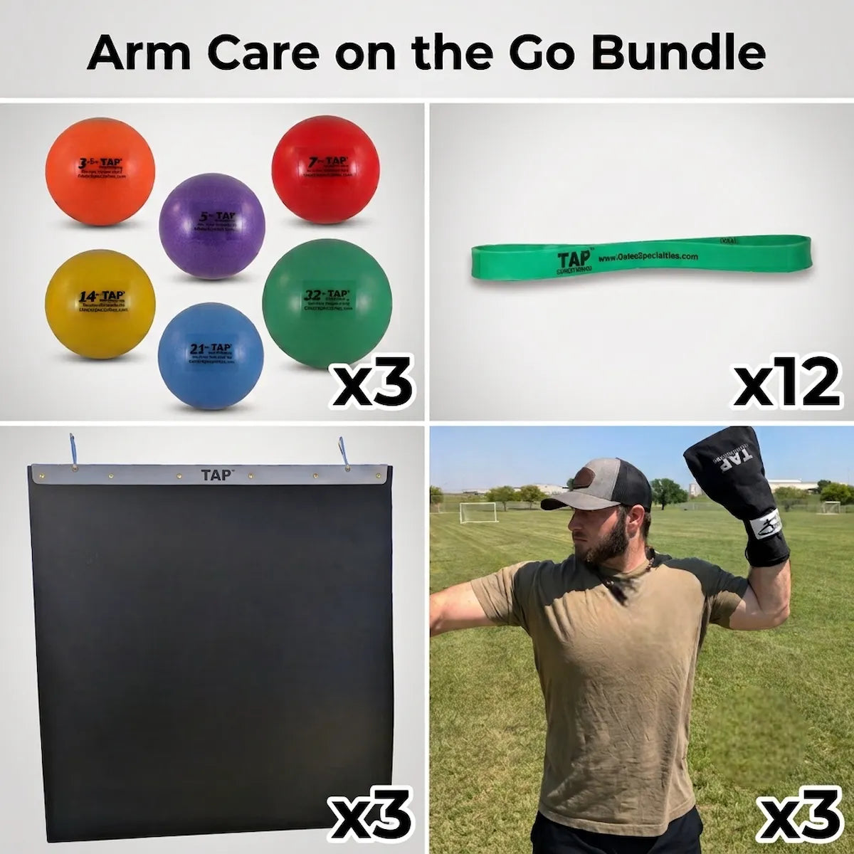 Featured items in the Arm Care on the Go Bundle