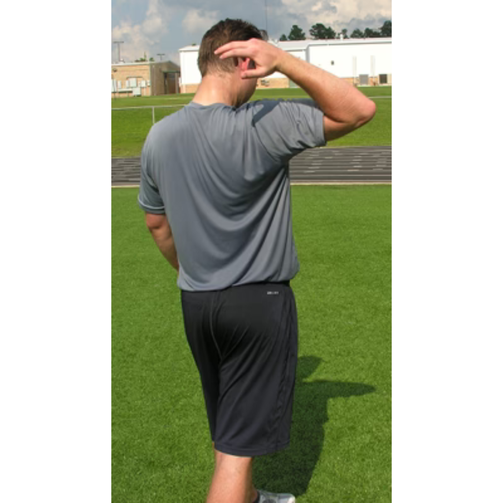 Arm positioned behind the neck to demonstrate regained range of motion following Rocket Wrap Compression Floss removal, highlighting improved shoulder mobility and recovery effectiveness.
If you’d like a version that emphasizes post-occluIf you’d like a version that emphasizes post-occlusion adaptation, proprioceptive gains, or ties into Dynamic Systems Theory, I can tailor it for sports science-savvy audiences. Want to test tone across platforms or boost accessibility? I’ve got variations ready to deploy.
