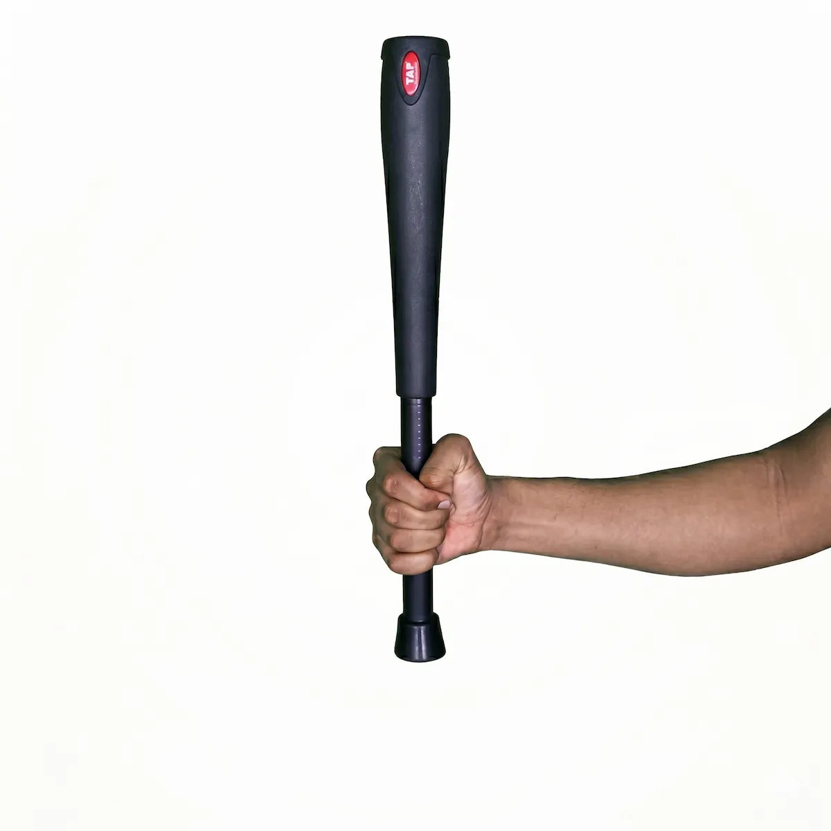 TAP® Bell Club 2KG being held straight up in one arm demonstrating leveraged weight.