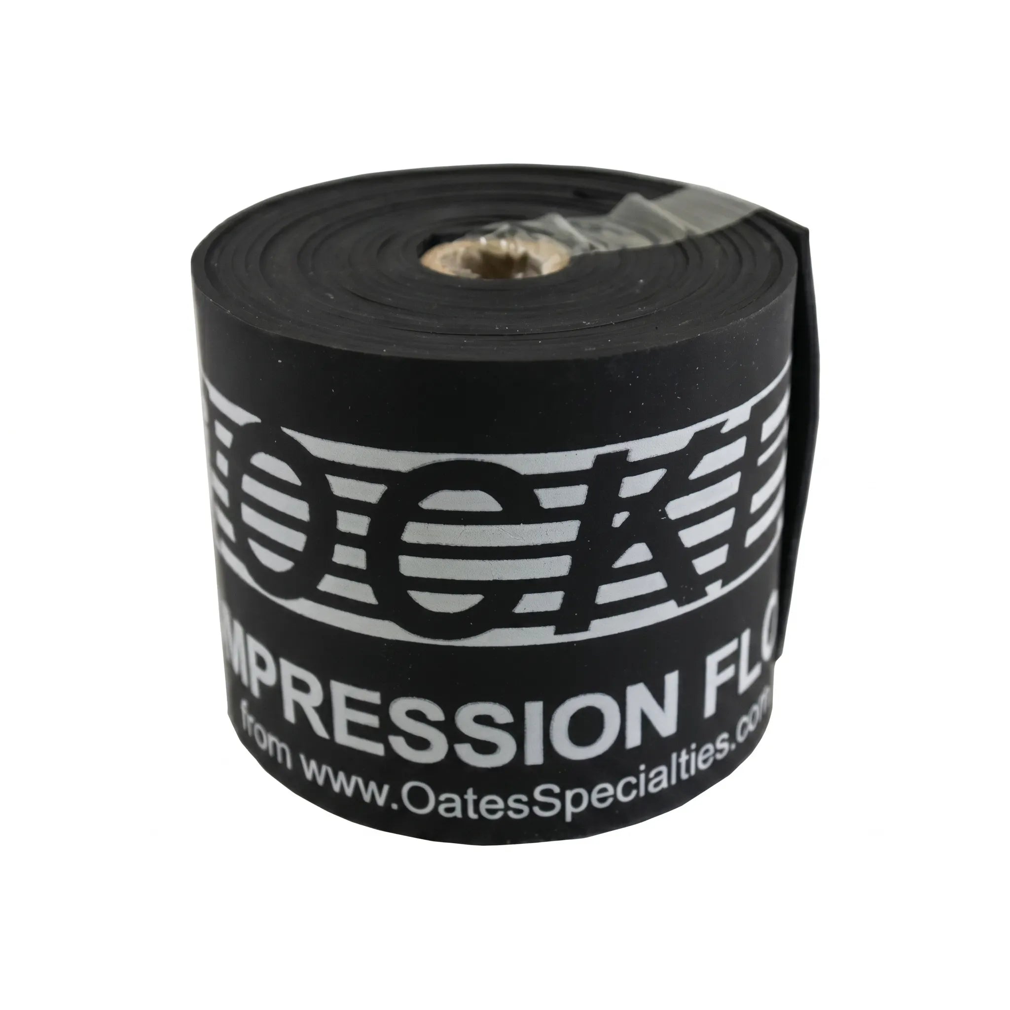 TAP® Rocket Wrap black Standard compression floss band rolled neatly, showing standard resistance level, sleek matte finish, and durable natural latex construction for pitcher recovery.