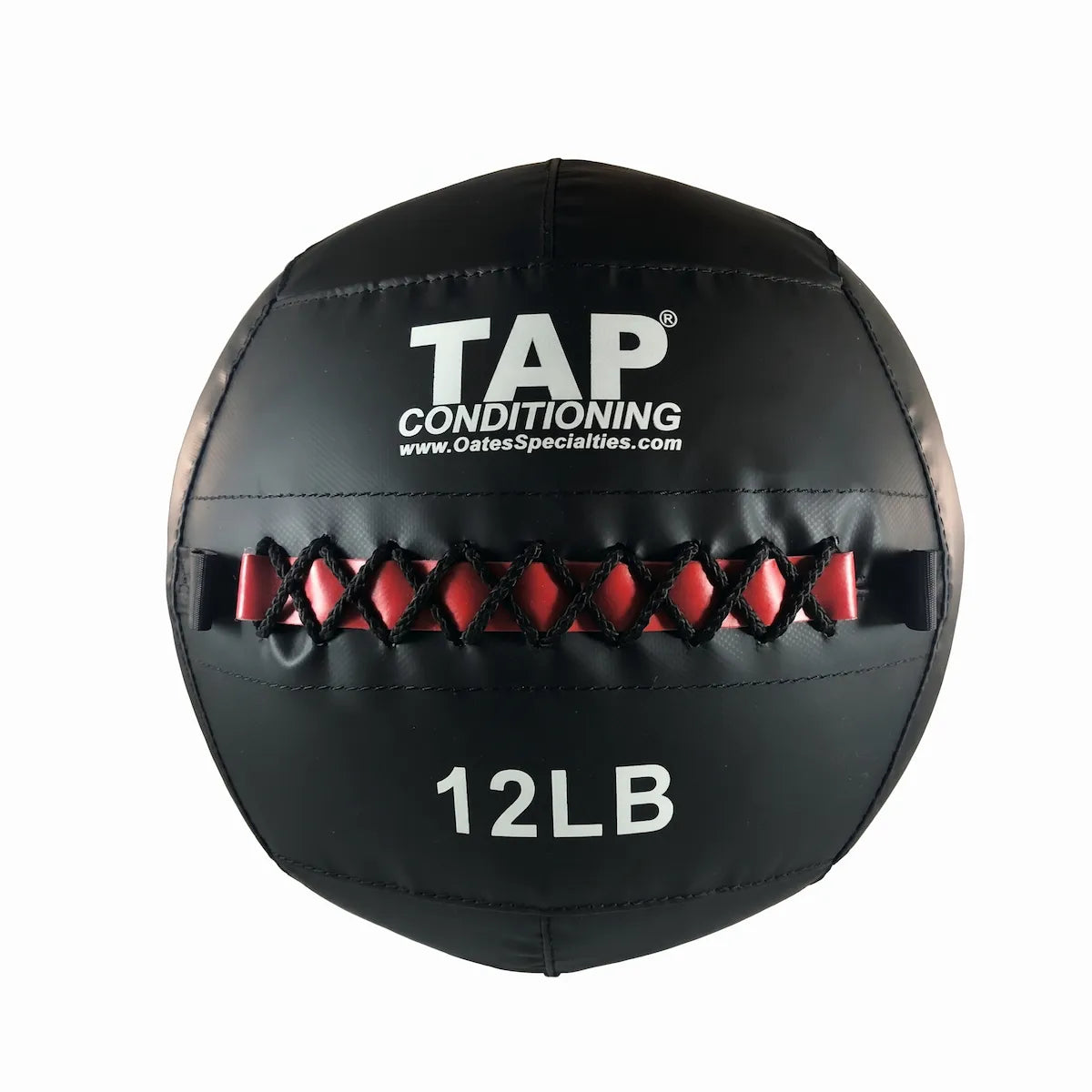 A 12lb Soft Medicine Ball by Oates Specialties that is used to increase power through rotational movements. Typically used by adolescent to mature athletes.