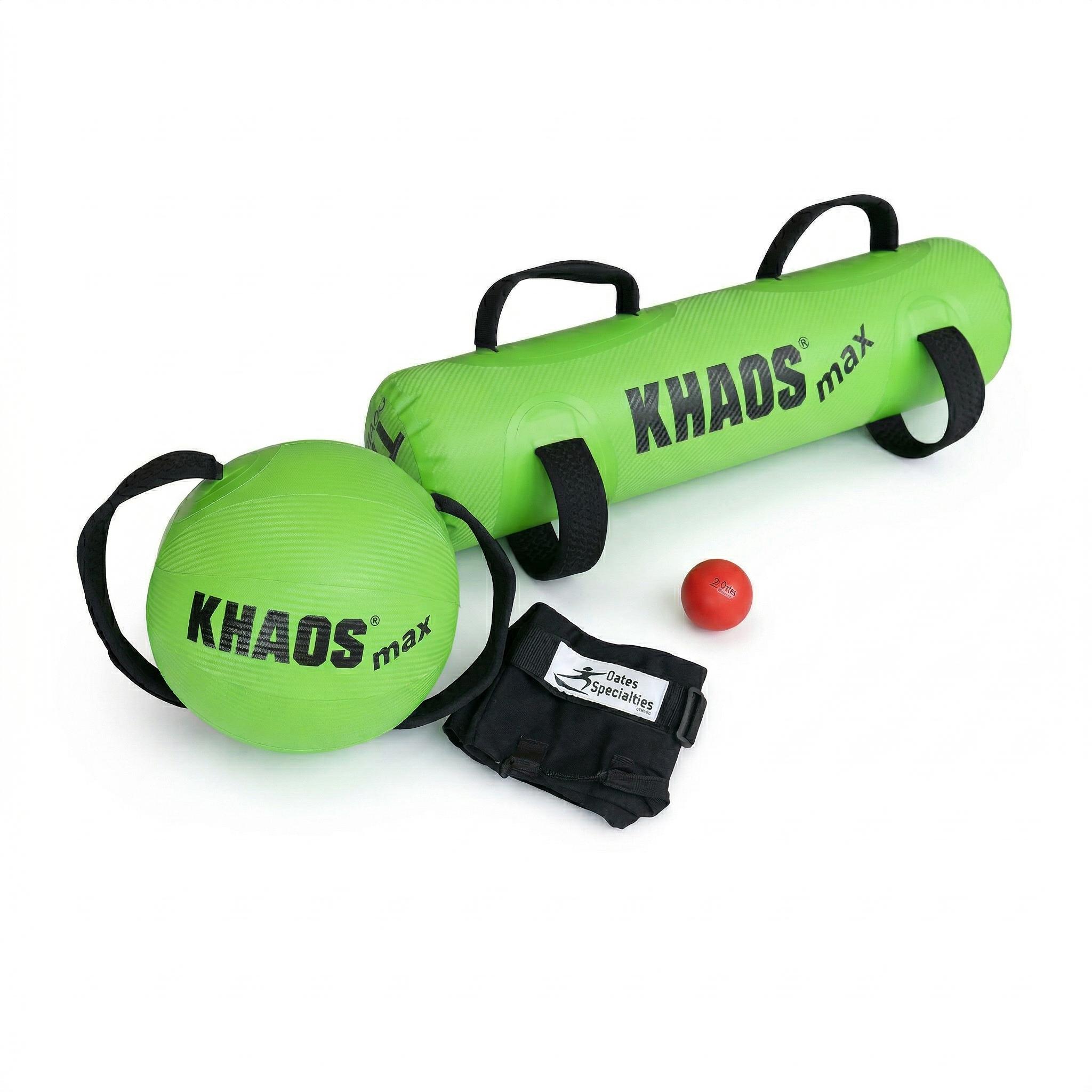 Florida ARMory Bundle featuring the KHAOS Water Ball MAX, KHAOS Waterboy MAX, TAP Training Sock, and Max-Grip Weighted Ball for compounded rhythmic perturbations and lead-side stabilization.