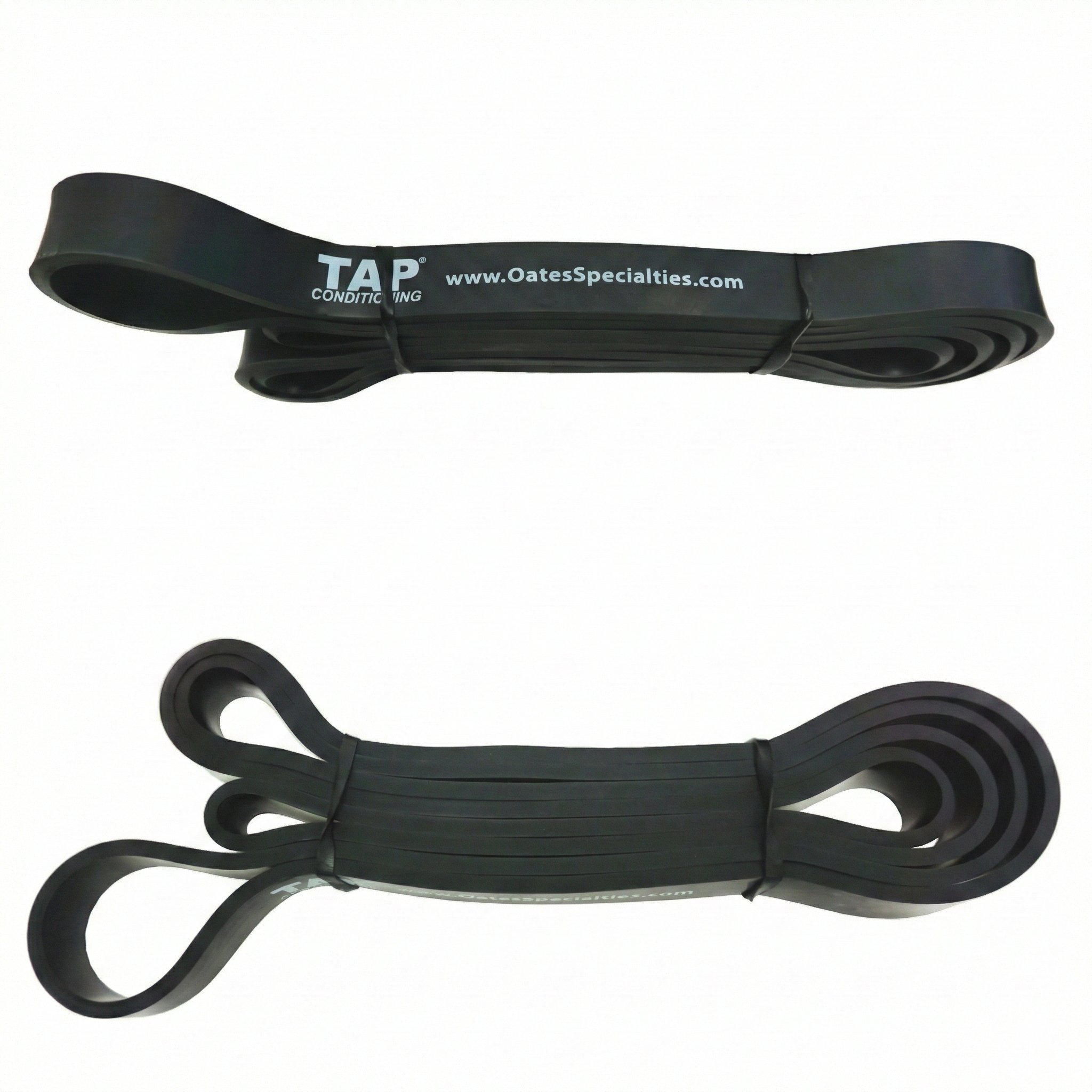 A Black (Heavy - 1/2") TAP® Giant Flat Band. This 41-inch continuous loop serves as the standard resistance baseline for junior high and high school athletes. It provides the necessary tension for foundational movement organization, bridging the gap between light activation (Red) and high-load structural training (Purple). Its primary application involves challenging lumbopelvic stability and thoracic rotation during the Prepare phase of a daily training rhythm.