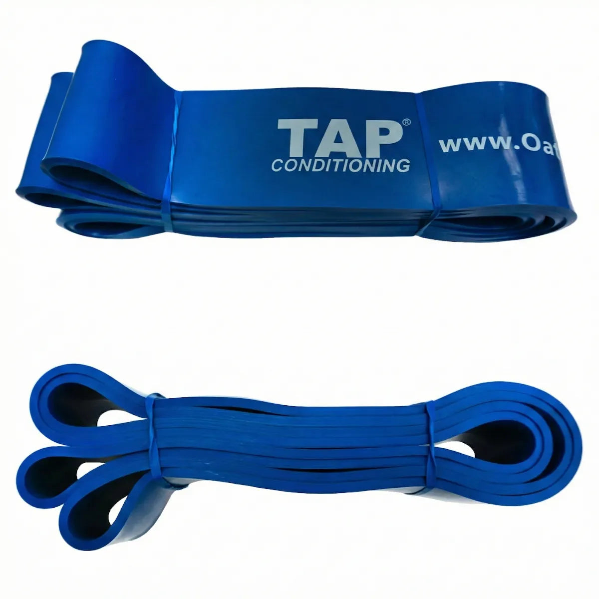 Blue TAP® Giant Flat Band, a strong 2 1/2” 41-inch loop engineered for elite high-mass athletes requiring maximum external tension for anti-rotation training and high-threshold structural stability work.