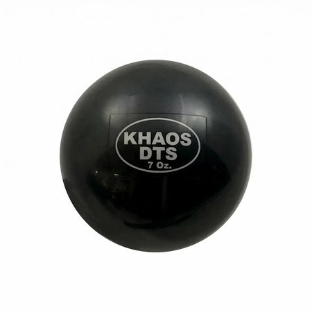 Close-up of the 7oz DTS weighted training ball featuring a durable soft-shell construction, designed to provide a variable-load stimulus for kinetic chain organization and increased power.