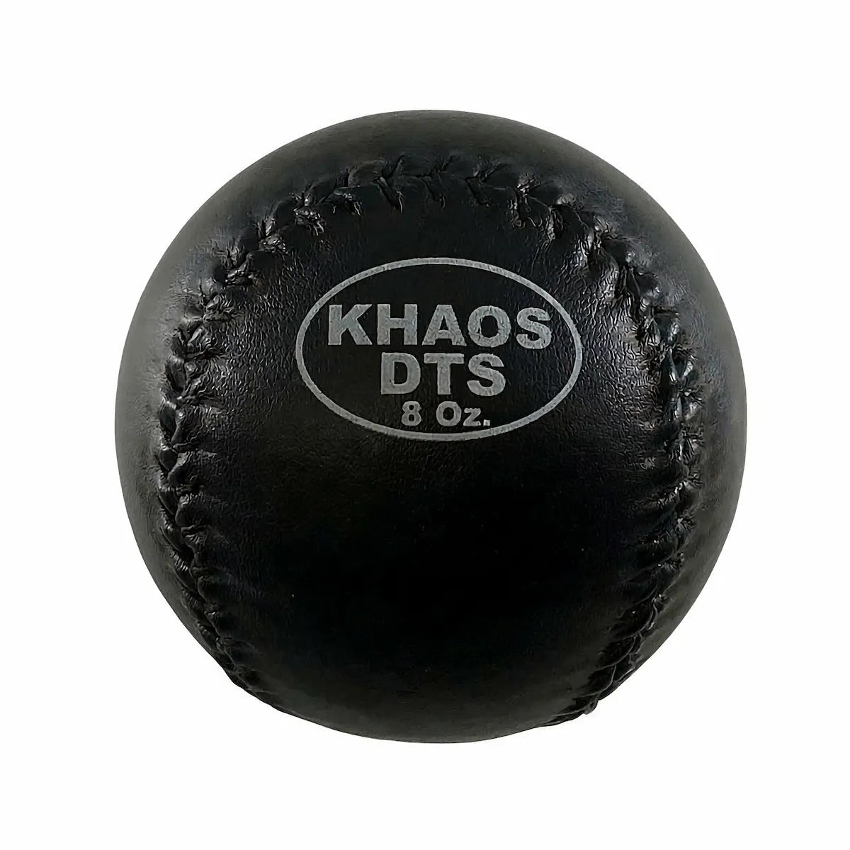 Close-up of the 8oz DTS weighted training ball featuring a firm, textured exterior, designed to provide an over-load variable stimulus for kinetic chain organization and increased power.