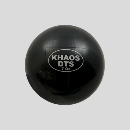 Close-up of the soft-shell 7oz DTS Weighted Ball, highlighting its surface and durable construction for precision training and grip control.