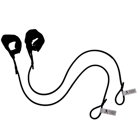 The Blue TAP® Pitcher's Friend Resistance Tubing featuring synthetic leather wrist cuffs for distal unloading. This resistance level is calibrated for junior high athletes transitioning toward consistent arm-care routines, emphasizing shoulder stability and rhythm through a secure, hygienic interface.