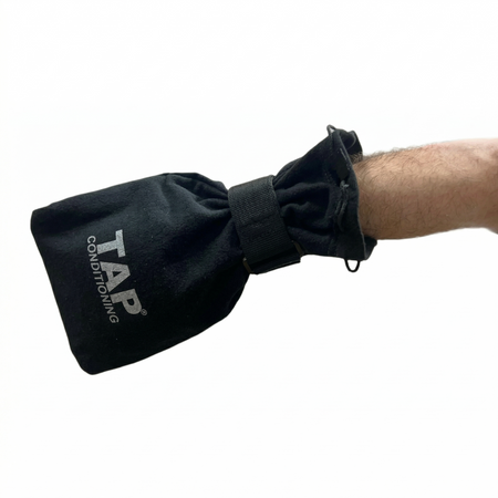 TAP® Baseball Training Sock: Posterior view of the throwing constraint, providing a structural deceleration path to manage distal load and reinforce scapular stabilization during high-intensity arm action.