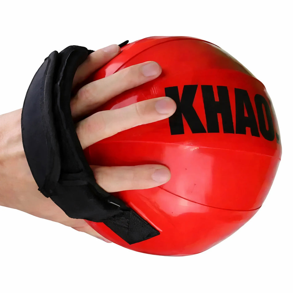 KHAOS® Shoulder Shaker held in hand, showing adjustable handle and comfort strap for smooth, low‑load movement quality under water‑turbulence perturbations