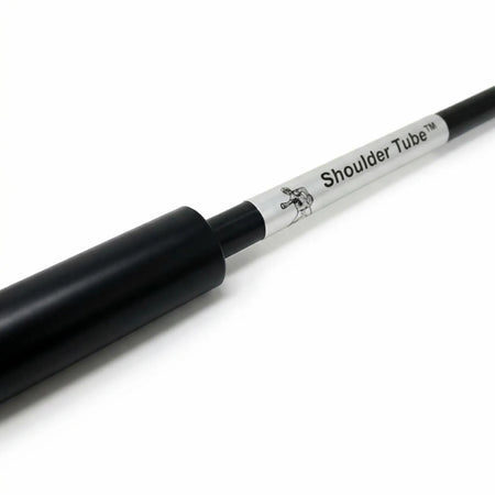 Close up view of one end of the Shoulder Tube to display the logo.