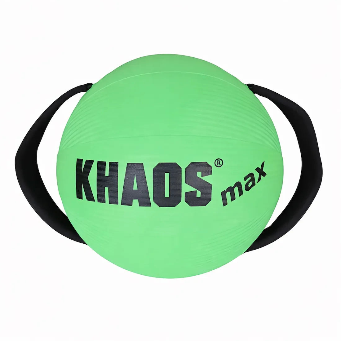KHAOS® Water Ball MAX with ergonomic handles and bold logo, a water‑filled instability training tool for building throwing arm strength and dynamic stability, built from upgraded MAX materials and backed by a 2‑year warranty.