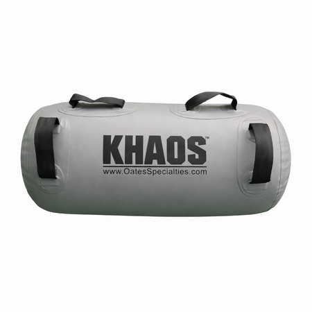 This is a product photo of a vinyl water/air filled waterboy that is grey displaying the four handles