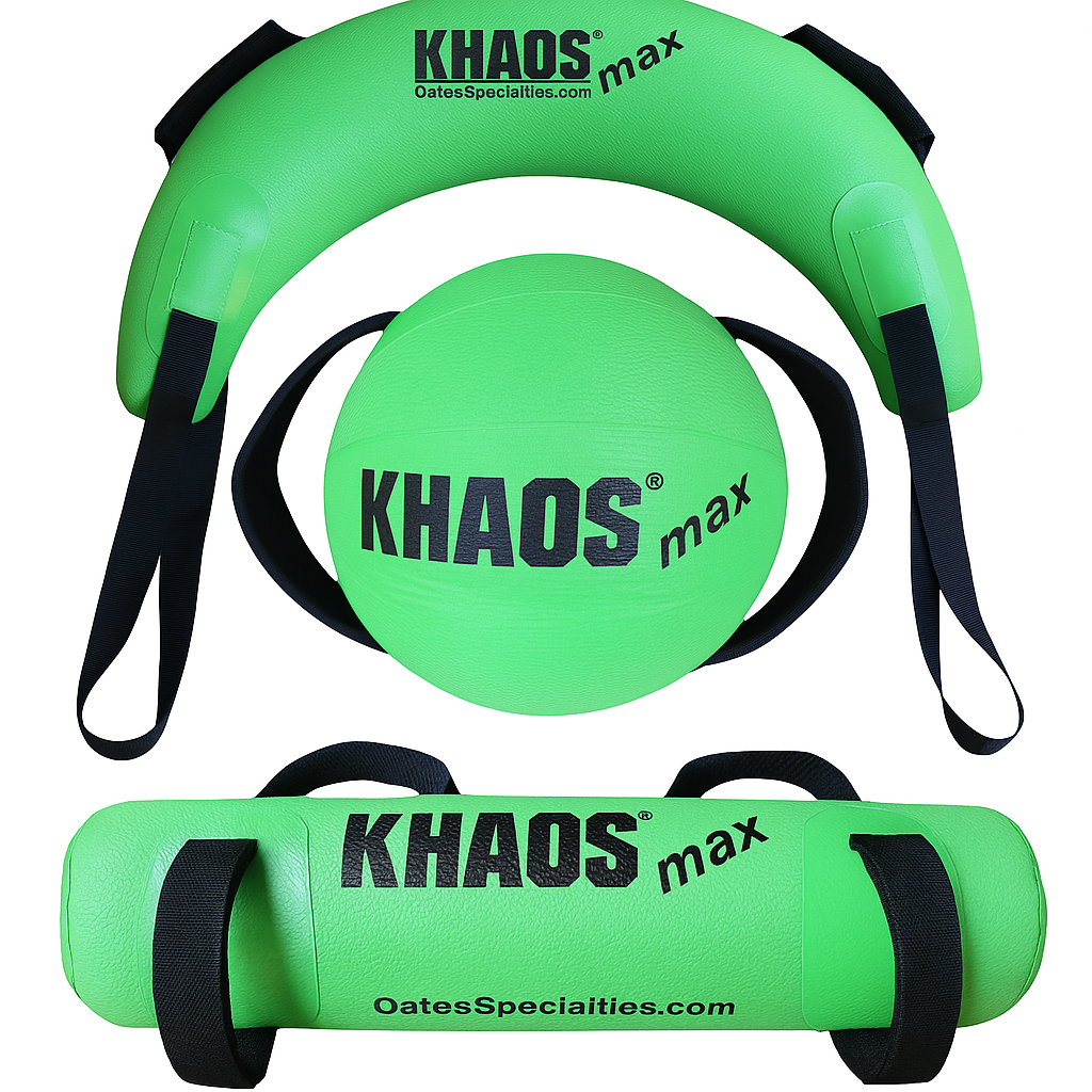 Image displaying the Bulgarian Bag, 30cm Water Ball MAX, and Waterboy MAX-Medium, highlighting their unique shapes, durability, and versatility for dynamic strength training.