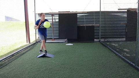 Athlete training on the TAP® Lateral Plyo Angle to build lateral strength for enhanced pitching performance