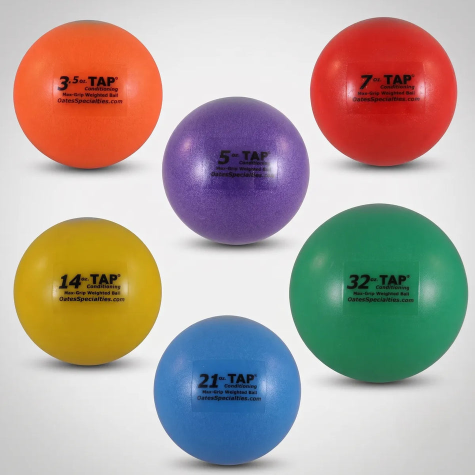 TAP® Max-Grip Full Series: A differential learning system featuring six sand-filled weight increments to challenge motor pattern durability and adapt to varying physical constraints.