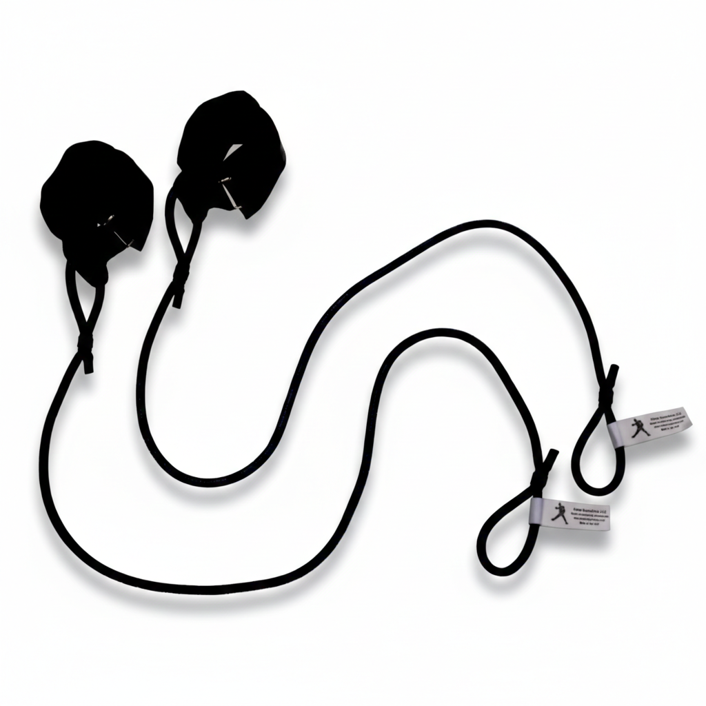 The Black TAP® Pitcher's Friend Resistance Tubing featuring synthetic leather wrist cuffs for distal unloading. This is the standard resistance level for the developing high school athlete, designed to support strength endurance and scapular stability through a secure, non-porous interface.