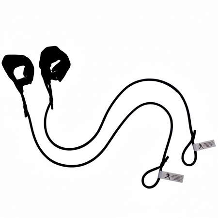 The Blue TAP® Pitcher's Friend Resistance Tubing featuring synthetic leather wrist cuffs for distal unloading. This resistance level is calibrated for junior high athletes transitioning toward consistent arm-care routines, emphasizing shoulder stability and rhythm through a secure, hygienic interface.