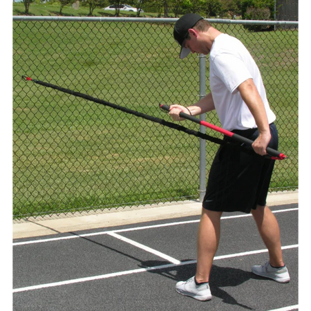 Athlete performing an extended resisted row with the KHAOS® Pivoter, engaging upper-body strength, core stability, and controlled movement during dynamic resistance training.