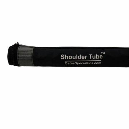 Close-up of the TAP® Shoulder Tube carrying case featuring a heavy-duty, reinforced zipper and water-resistant fabric. The precision stitching and snag-resistant closure ensure the device remains secure and protected during frequent travel to games and practices.