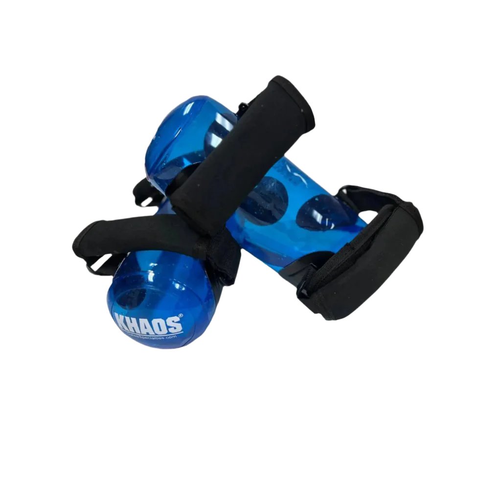 A Pair of KHAOS Waterboy Jr. allowing for water and air inside the tube to provide instability on the upper/lower extremities. 