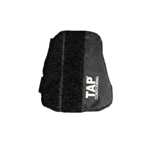TAP® Weighted Forearm Sleeve front view showing the 16-ounce wearable training tool with three adjustable straps for in-season arm care and deceleration training.