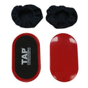 Pair of red TAP® Gliders with black booties, displayed on a white background.