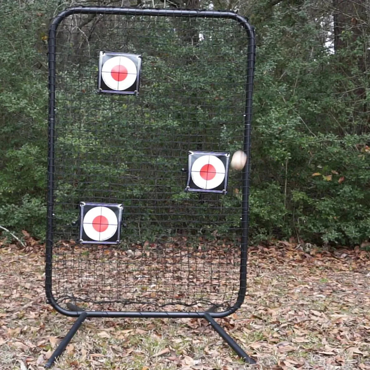 TAP® Precision Target in use during baseball training demonstrating portable throwing accuracy equipment