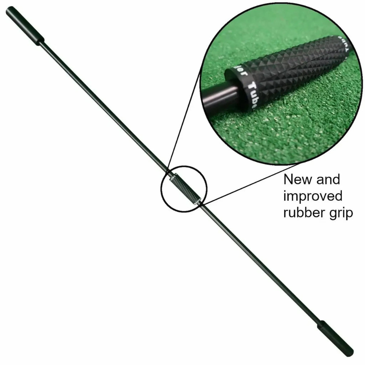 Close-up of the TAP® Shoulder Tube featuring a textured black silicone grip for secure handling, used by an athlete to increase blood flow and warm up the rotator cuff and arm complex.