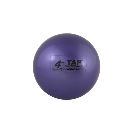 The 4lb TAP® Mini-Medicine Ball is purple. It is a great option for athletes who have progressed from the lightest weight and are ready to increase the intensity of their training. This weight provides a moderate challenge for building arm strength, speed, and improving throwing skills. It's an excellent choice for a wide range of drills and is a key step in a progressive training regimen.