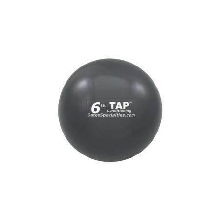 The 6lb TAP® Mini-Medicine Ball is black. This weight is designed for athletes who are serious about building power and strength. The 6lb ball provides a demanding resistance for drills, making it highly effective for increasing throwing and striking velocity. It's a key tool for those looking to push their performance to the next level.