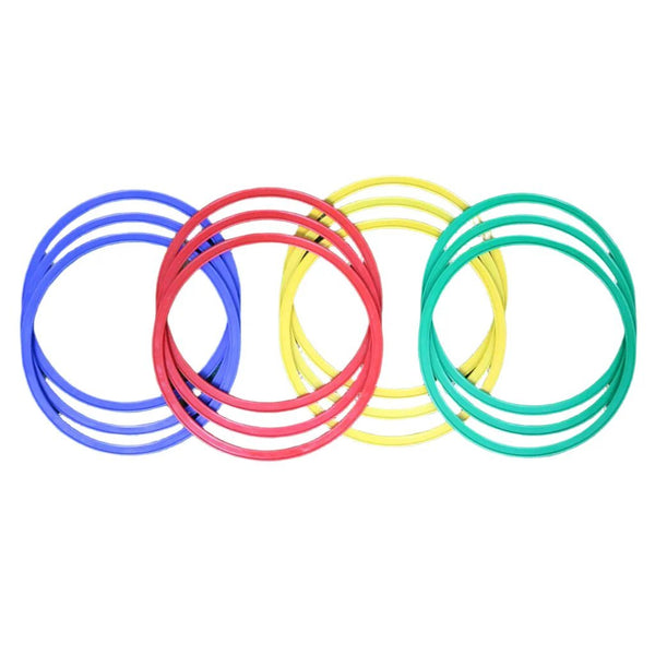 Agility rings in assorted colors shown in full set layout for easy setup and visual impact during workouts