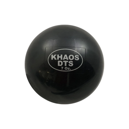 Close-up of the soft-shell 7oz DTS Weighted Ball, highlighting its surface and durable construction for precision training and grip control.
