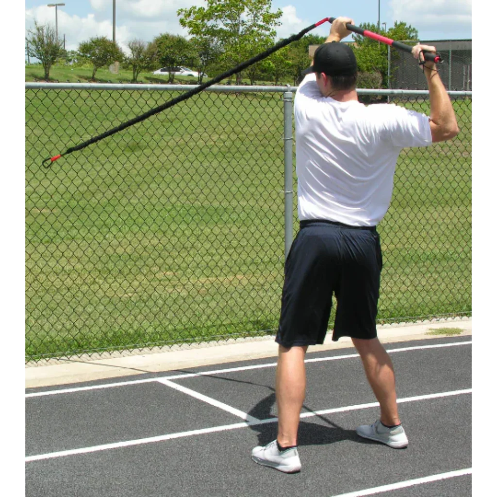 Athlete executing rear resisted rows with the KHAOS® Pivoter, engaging upper-body strength, core stability, and controlled movement during resistance training.