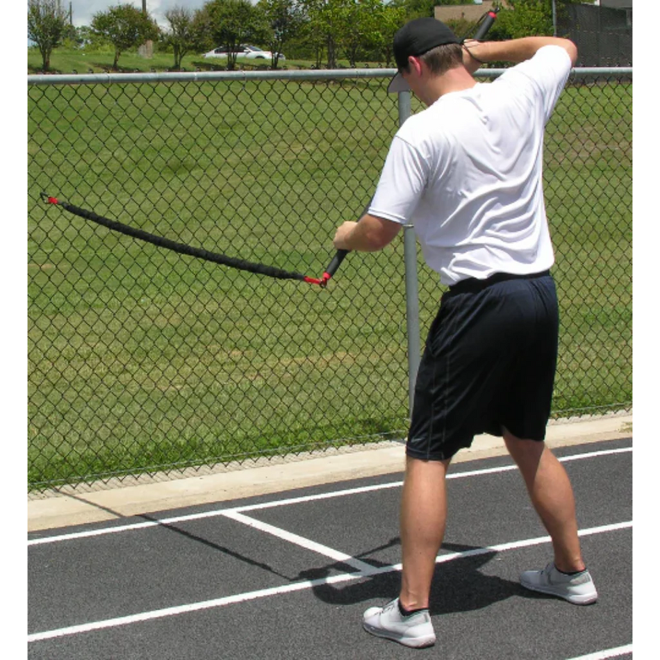 Athlete executing one-sided resisted rows with the KHAOS® Pivoter, engaging core stability and upper-body strength during dynamic resistance training.