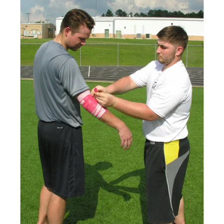 Rocket Wrap Compression Floss wrapped around an arm, demonstrating targeted compression to promote circulation, reduce swelling, and support recovery.