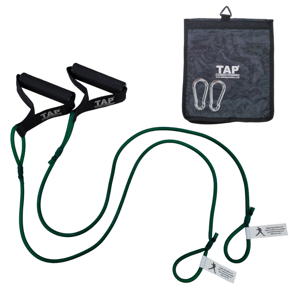 Dynamic Arm Tubing Green, with bag, and snap hook